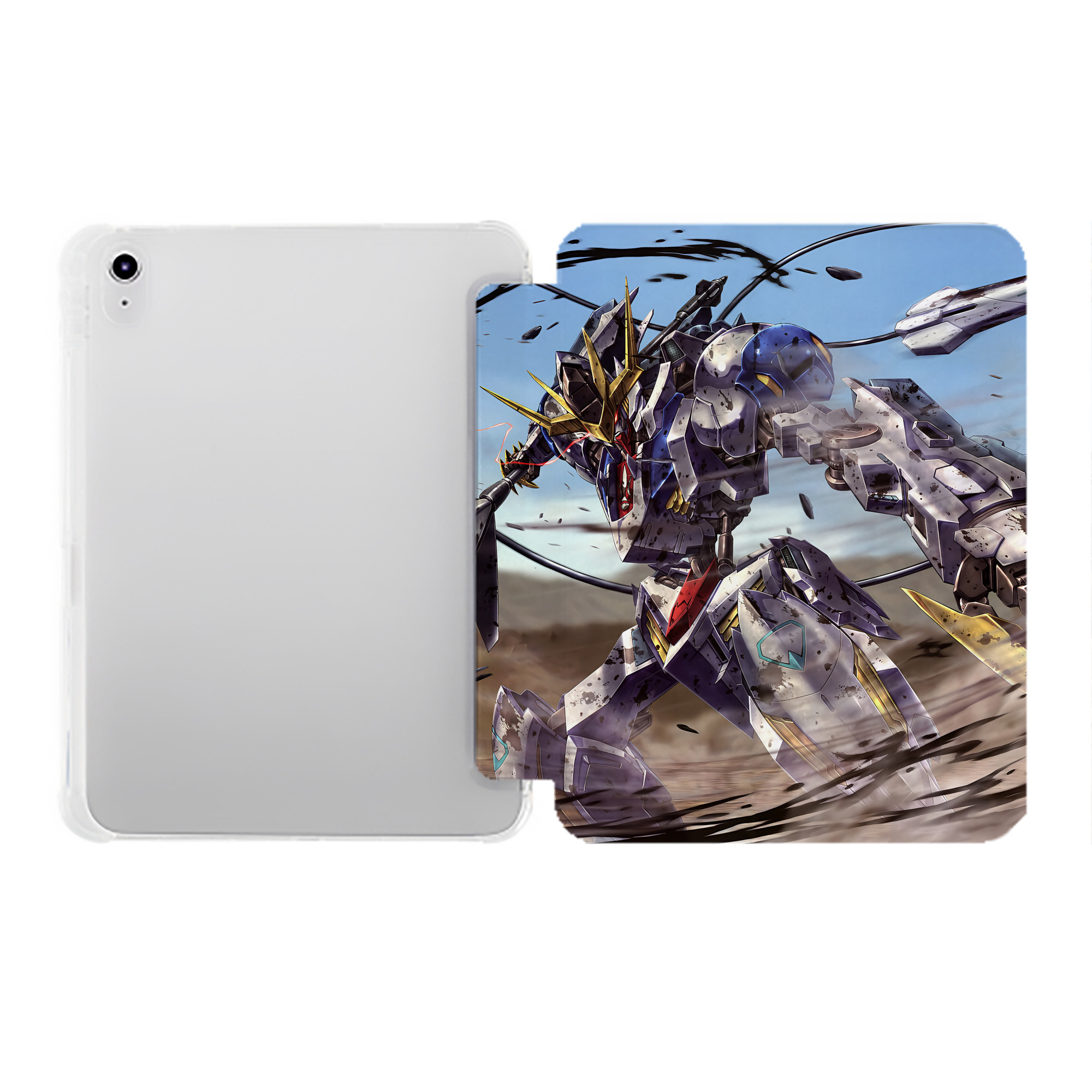（画像用） 機動戦士ガンダム Mobile Suit Gundam IPad ケース ペン収納付き 三つ折りスタンド PUレザー×シリコン 対応機種9.5/10.5/10.9インチ